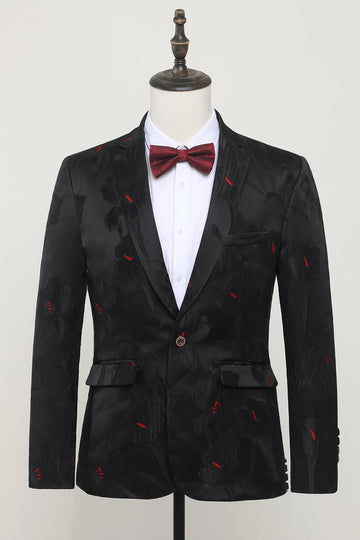 Blazer con muescas negro solapa